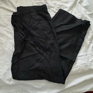 Old Navy Size Large Black Straight Leg Linen Pants